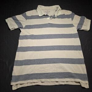 Vintage Striped Faded Glory 100% Cotton Polo Style T Shirt Size L